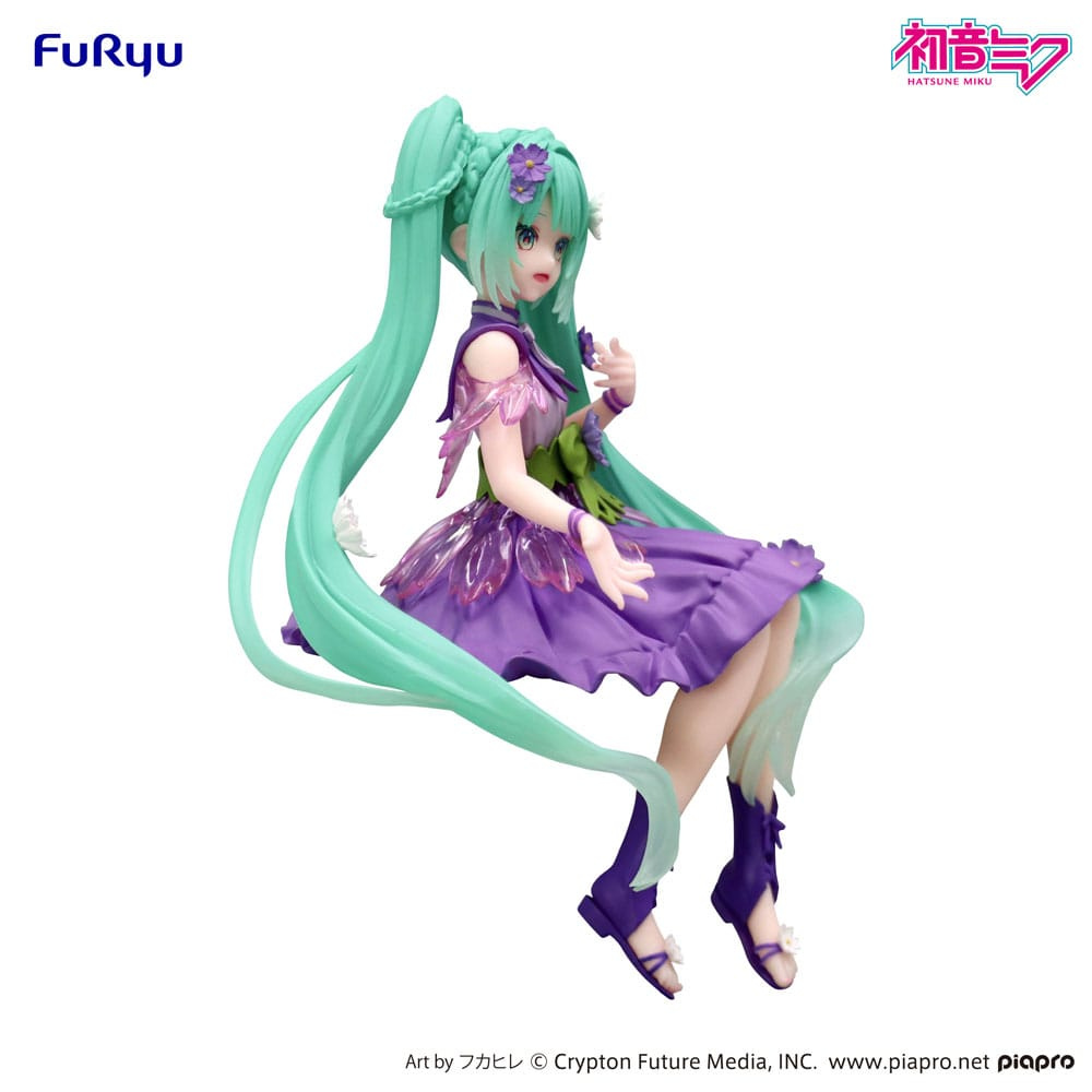 Hatsune Miku statuette PVC Noodle Stopper Flower Fairy Cosmos Purple Color Ver. 14 cm