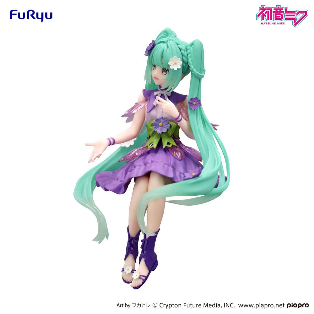 Hatsune Miku statuette PVC Noodle Stopper Flower Fairy Cosmos Purple Color Ver. 14 cm