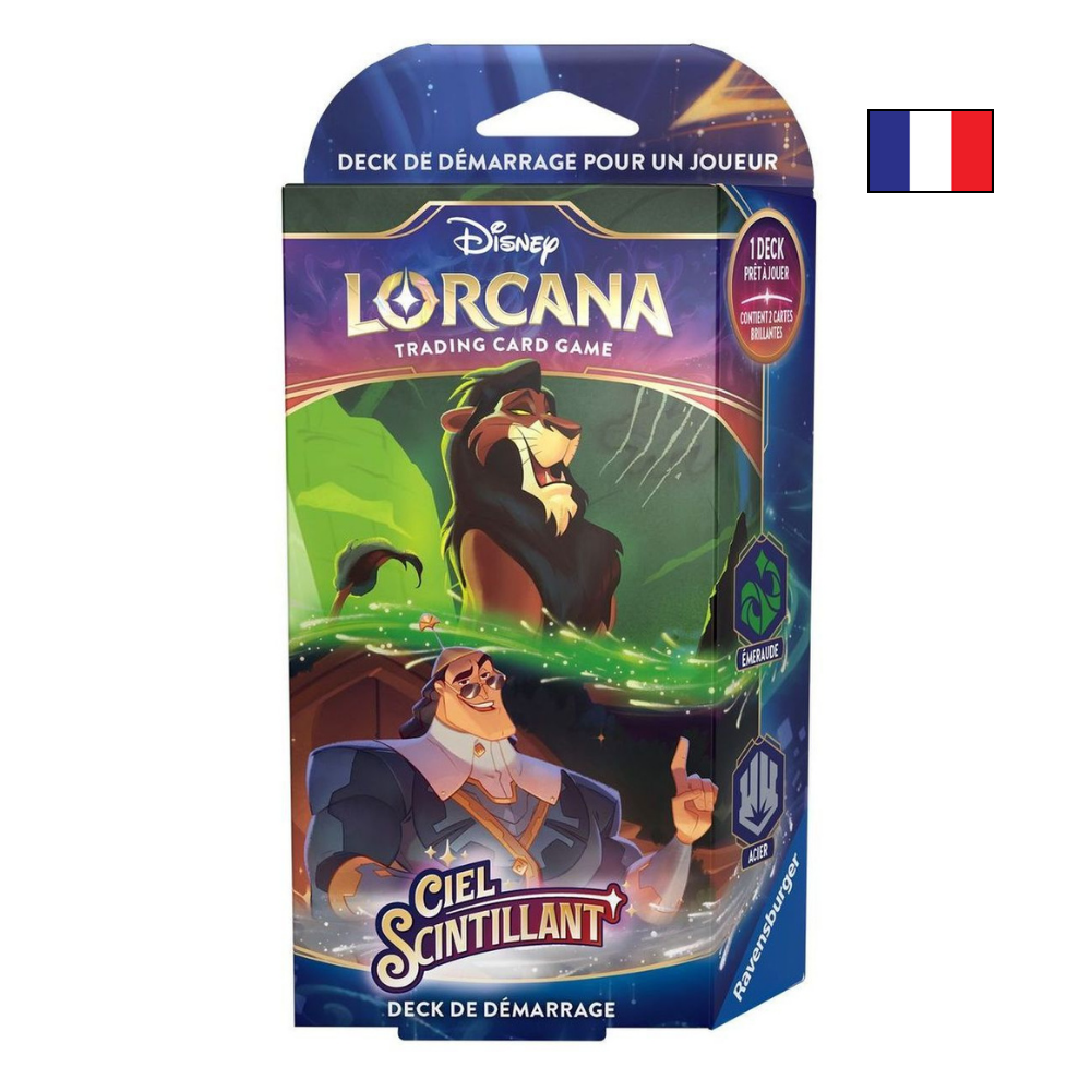 Deck de démarrage Lorcana Chapitre 5 Ciel Scintillant Scar et Kronk FR